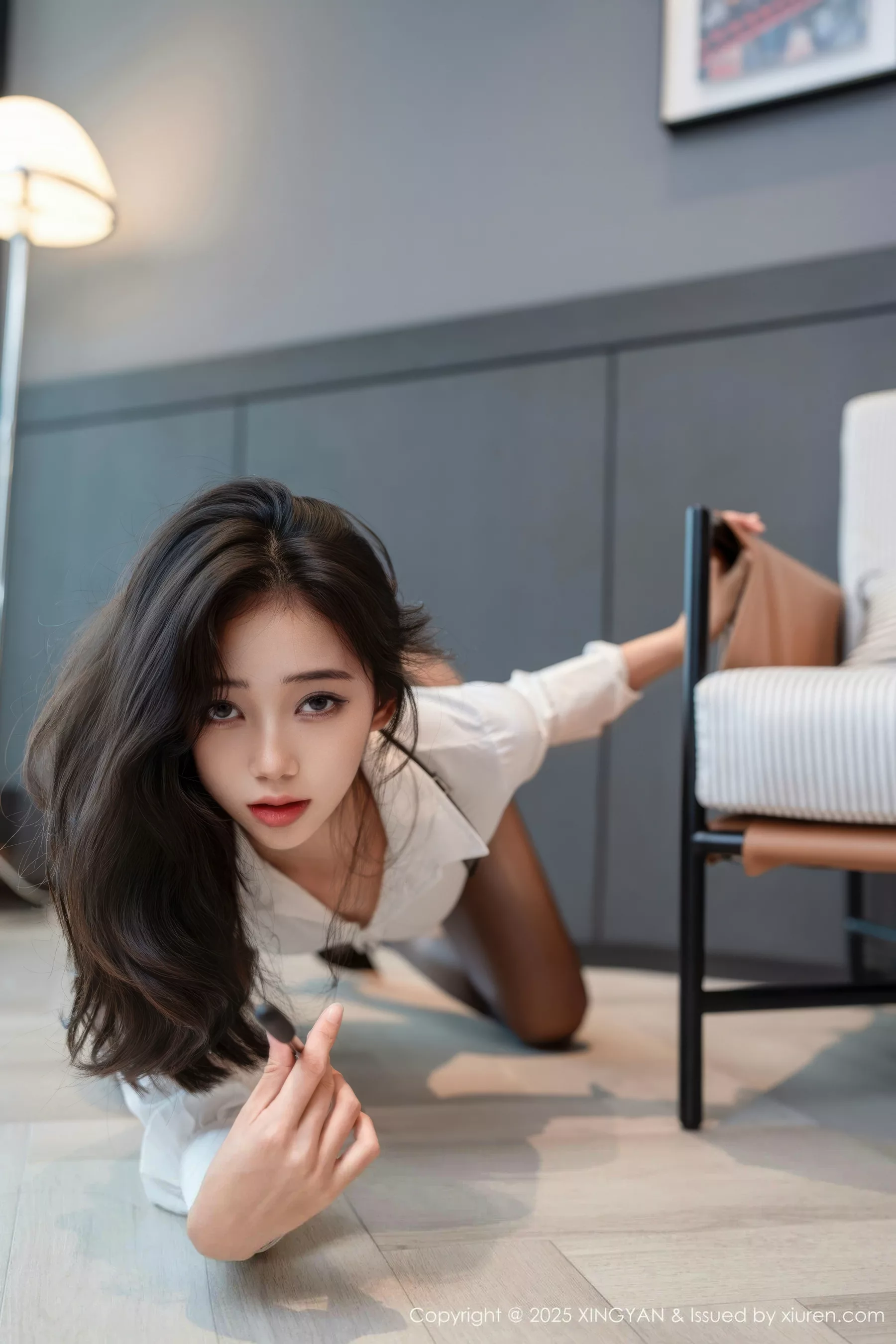 秀人集.com_[XINGYAN星颜社]VOL.400_模特时安安性感白衬衫配连体衣露超薄黑色秀柔美身材诱惑写真71P