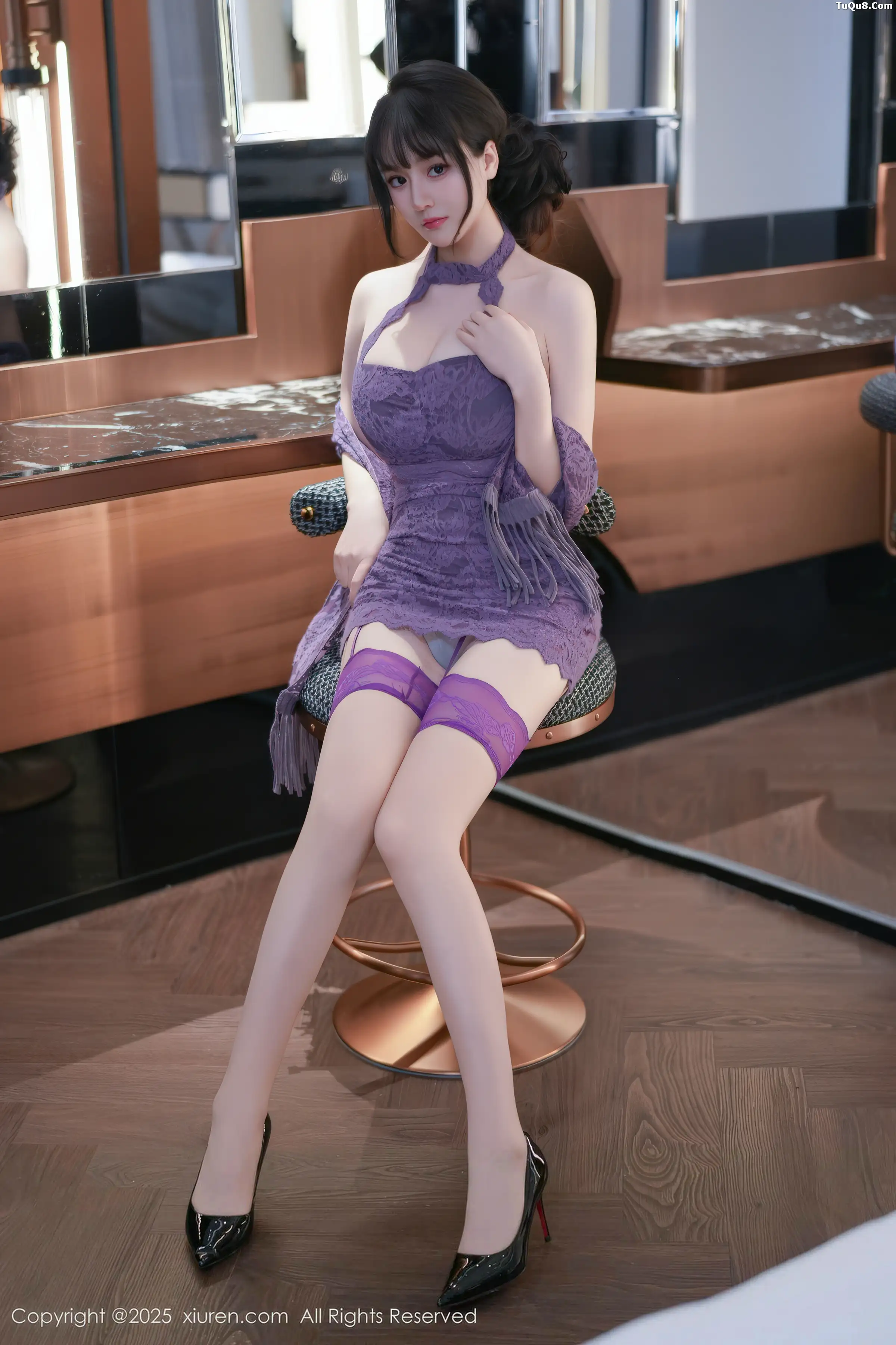 秀人集.com_[XiuRen秀人网]No.11057_模特沈南汐RuRu性感紫色连衣短裙配紫丝吊袜秀凹凸身材诱惑写真72P