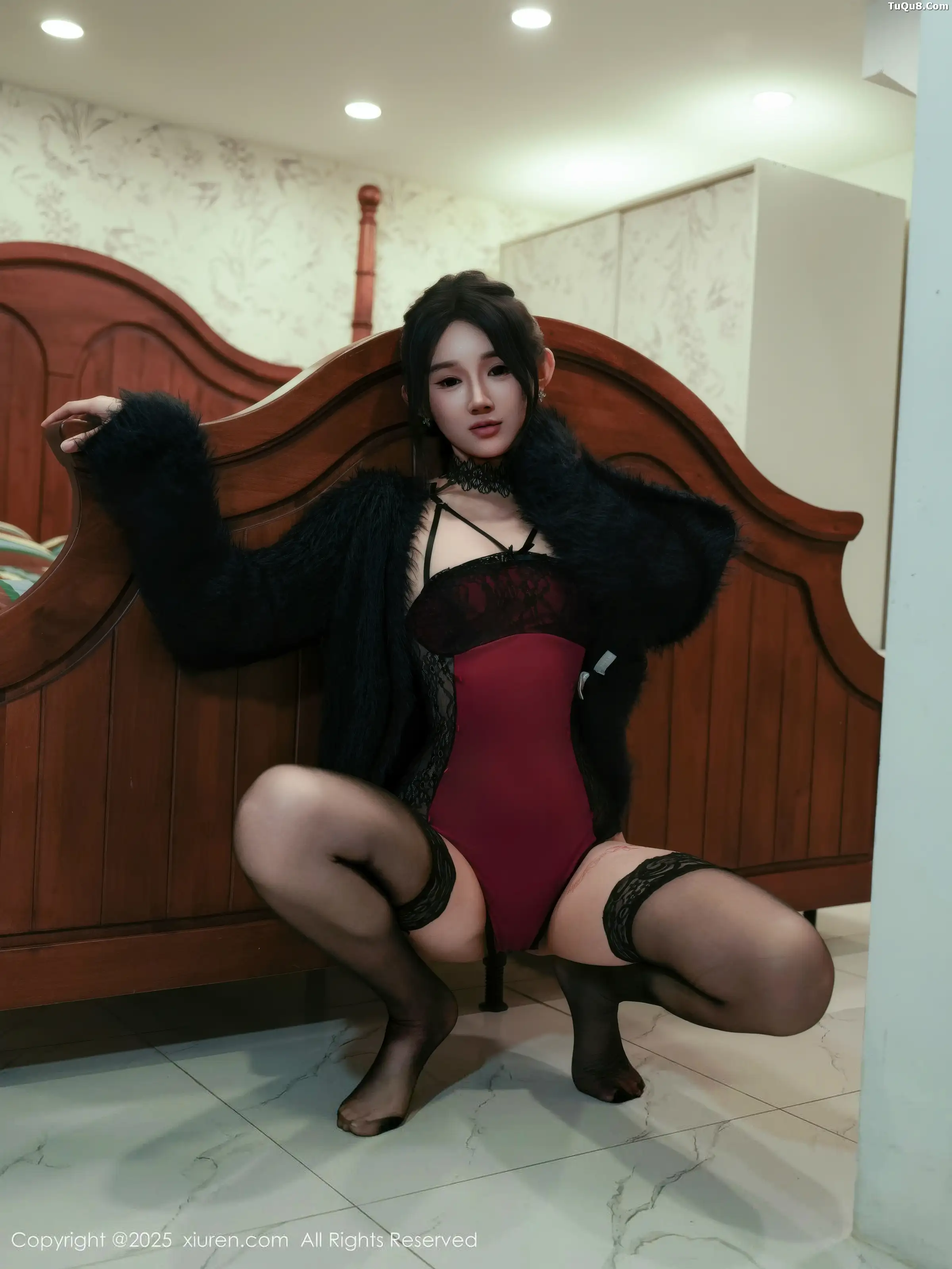 秀人集.com_[XiuRen秀人网]No.11072_模特桃子姐姐性感红色吊带配黑色丝袜秀高挑曼妙身材诱惑写真85P