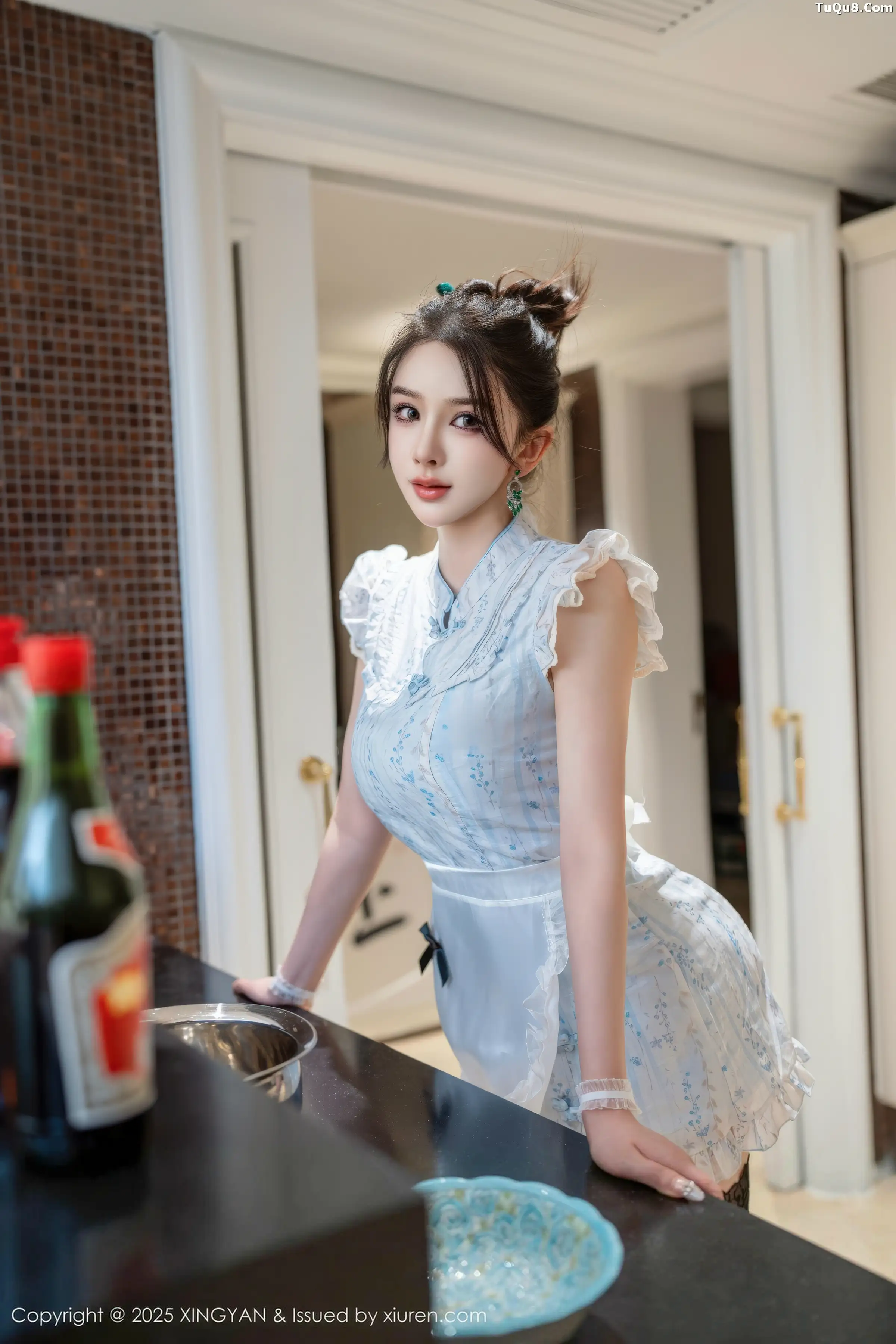 秀人集.com_[XINGYAN星颜社]VOL.444_女神李丽莎性感蓝色情趣女仆装配黑丝吊袜秀丰满身材诱惑写真72P