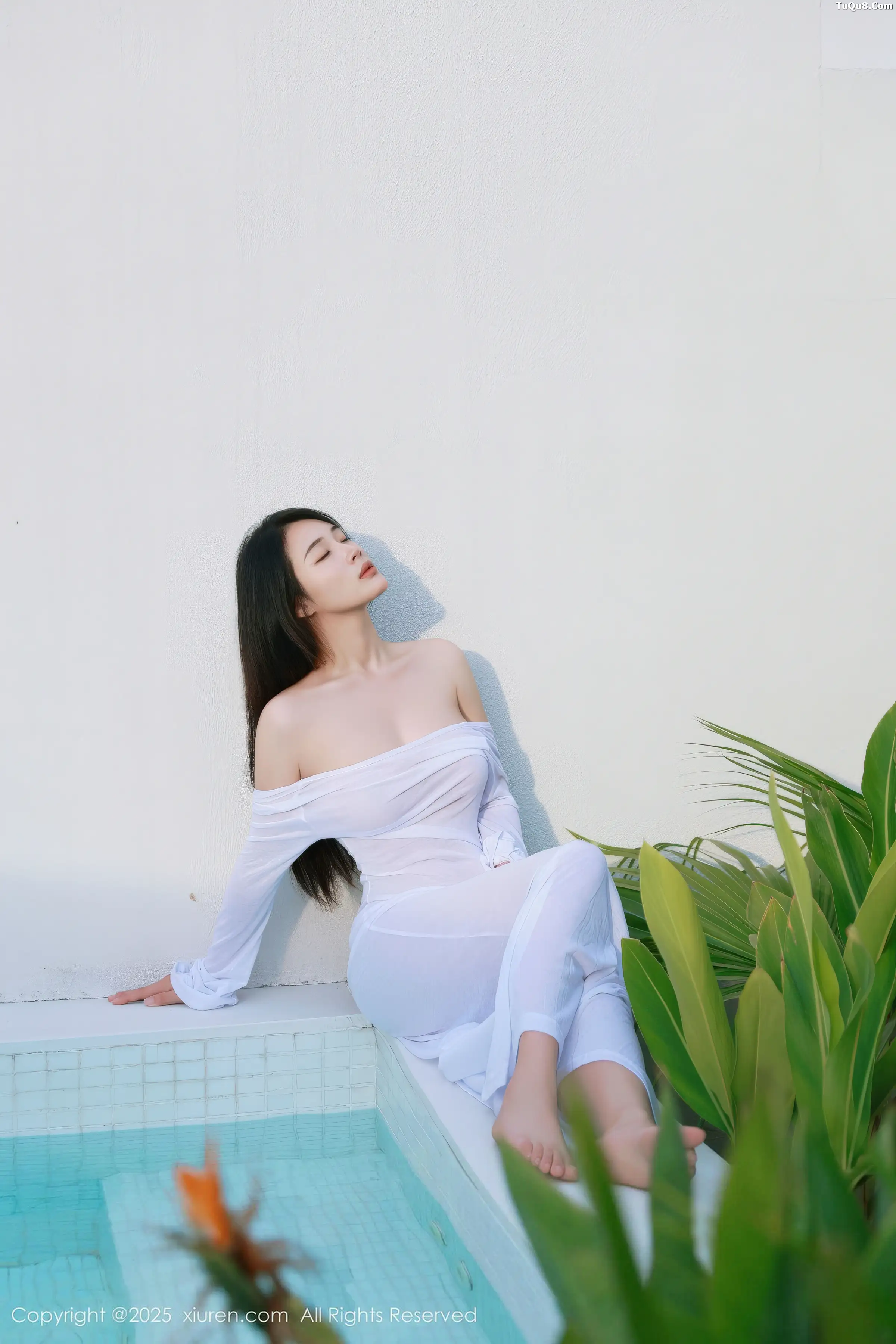 秀人集.com_[XiuRen秀人网]No.11129_模特南乔泳池场景性感白色连衣裙湿身秀完美身材撩人诱惑写真82P