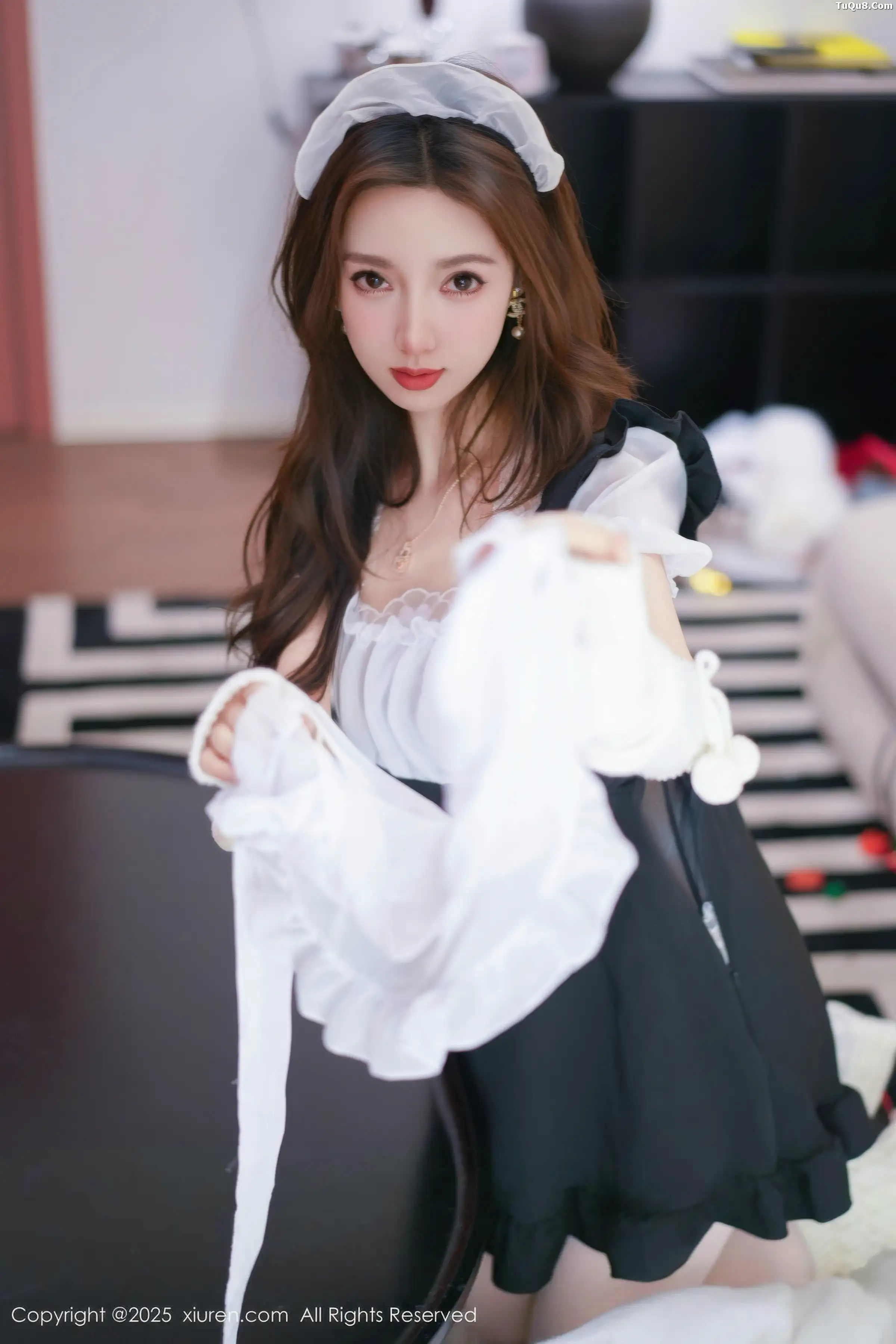 秀人集.com_[XiuRen秀人网]No.11152_模特Twins-桃桃性感女仆装扮配白色丝袜秀完美身材撩人诱惑写真77P