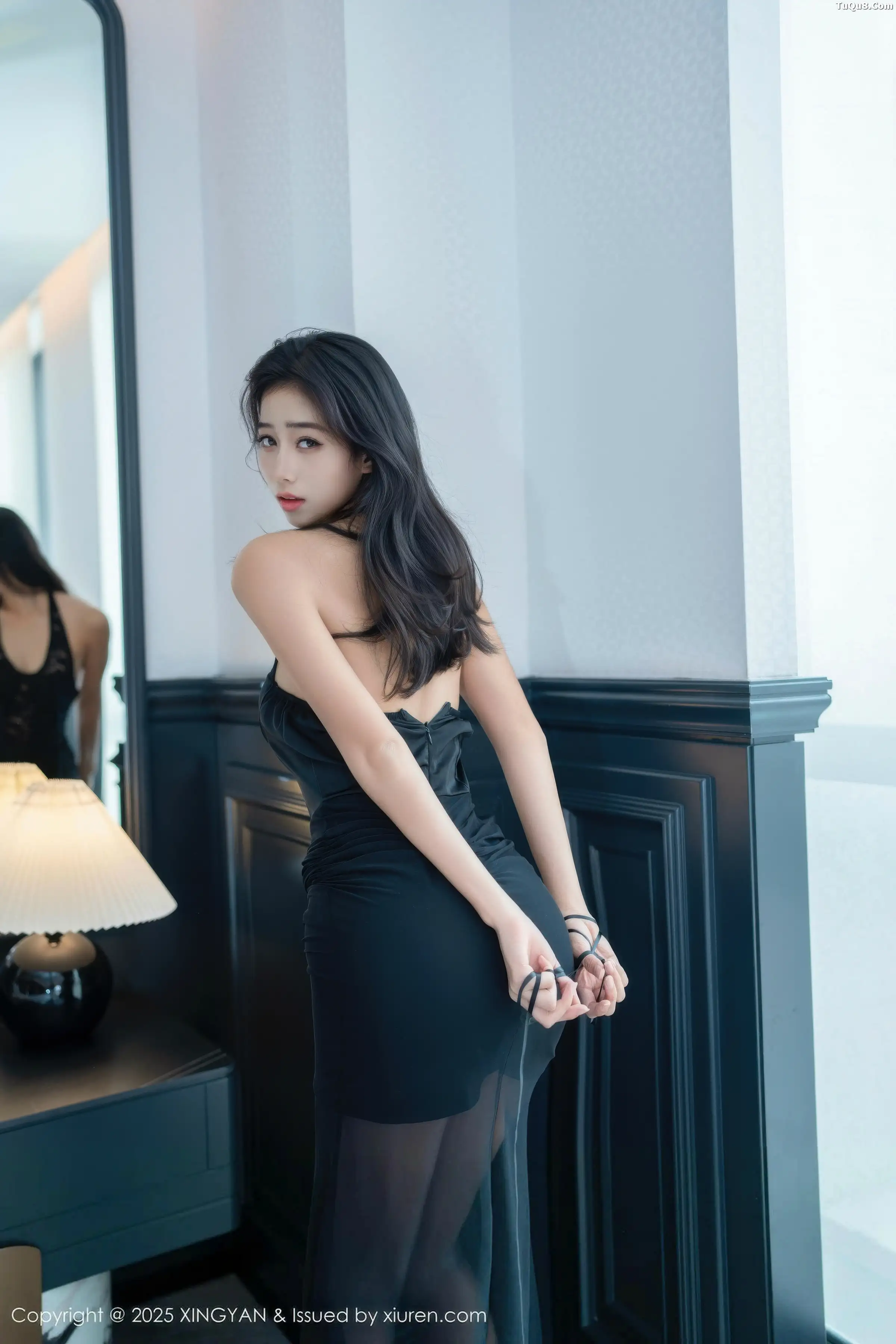 秀人集.com_[XINGYAN星颜社]VOL.451_模特时安安性感黑色连衣裙配超薄无内黑丝秀柔美身姿诱惑写真76P