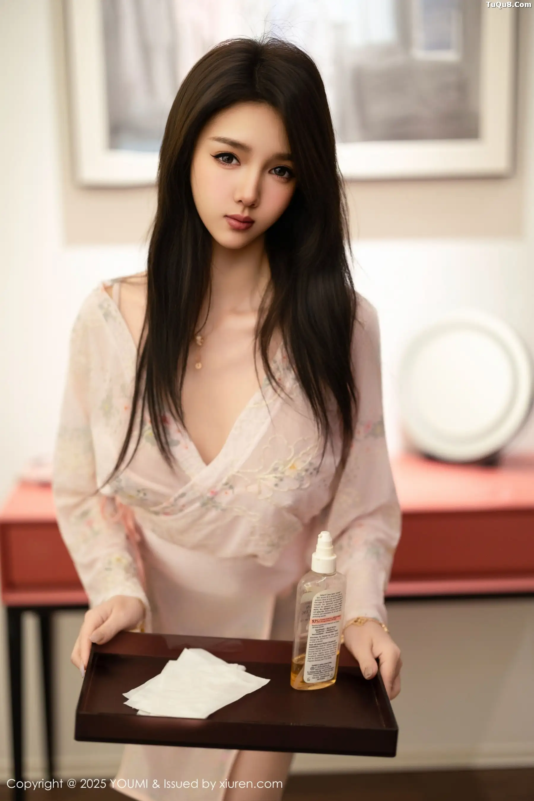 秀人集.com_[YouMi尤蜜荟]Vol.1194_模特Twins-夭夭性感浅色连衣裙露粉色内衣秀曼妙身姿撩人诱惑写真78P